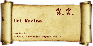Uti Karina névjegykártya